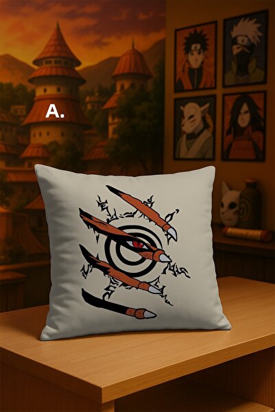 Charmbi غطاء وسادة ناروتو أنيمي مطبوع من القماش الناعم مطبوع رقميًا على الوجه...