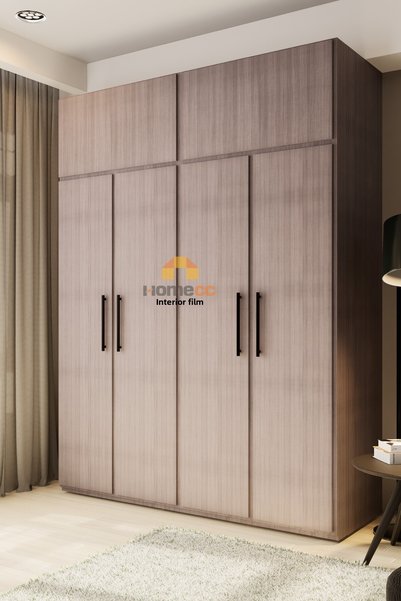HOMECC İNTERİOR Adhesive Foil - Real Teak Veneer Paper - Furniture Wall Door - 120cm Width - Vw882