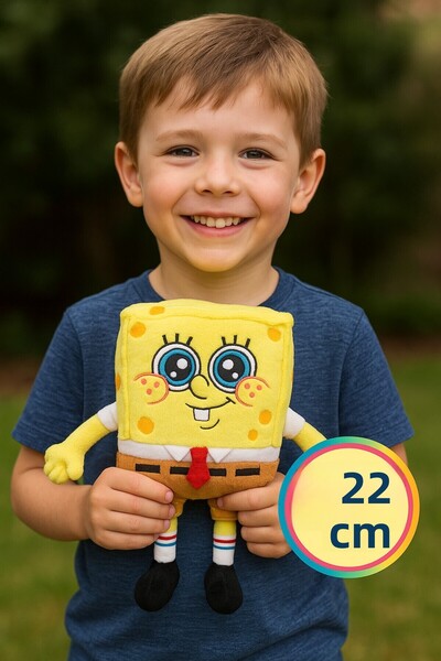 TOYFEST Spongebob Plush 22 cm Soft Toy Cute Square Design Collectible Spongebob
