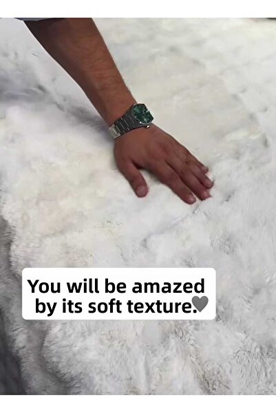 YÜNTEKS Merinos Diamond Fur Comforter Set, Double Size Quilt Set (220X240)