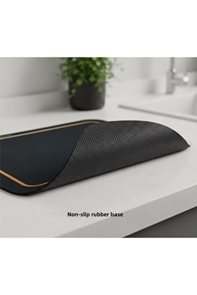 Nobera Premium Decorative Dish Drying Mat 50X40 cm – Super Absorbent, Non-Slip Rubber Base Mat