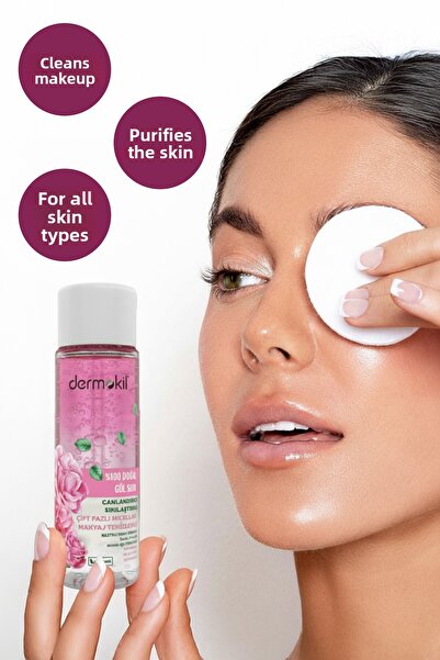 Dermokil 100% Natural Rose Water Dual Phase Makeup Remover 150 ml