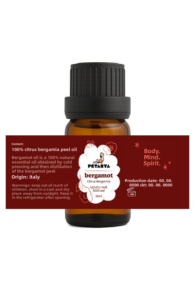 PETARYA زيت البرغموت العطري النقي 100% سعة 10 مل للعلاج بالروائح