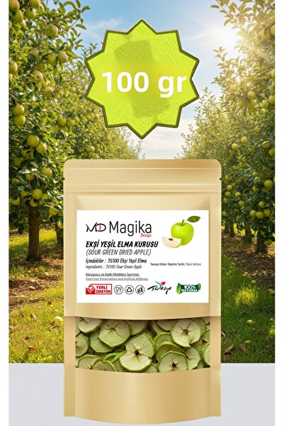 Magika Design 100 جرام من التفاح الأخضر المجفف، تفاح جراني سميث الأخضر المجفف...