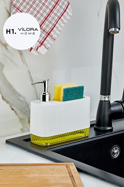 VİLORA HOME Modern Countertop Liquid Soap Dispenser with Transparent Base