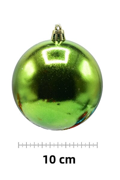 Waldern 6 Pieces 10 cm Shiny Christmas Tree Ornament Cute Ball Green