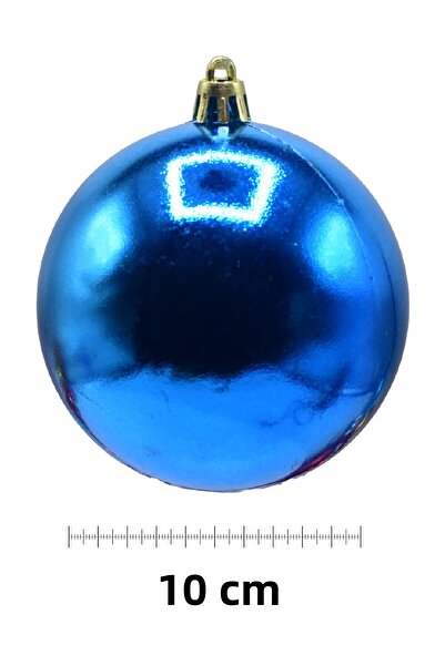 Waldern 6 Pieces 10 cm Shiny Christmas Tree Ornament Cute Ball Blue