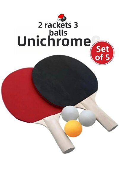 Hubstein Advance Table Tennis Set - 2 Table Tennis Rackets + 3 Pompom Balls