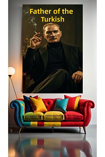 özkacar TABLIE PE PÂSLĂ PĂTRUNDĂTUL TURCĂLOR ATATURK, DECOR DE PERETE PENTRU ...
