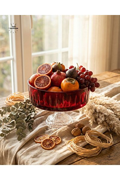 AKDEN STORE Cutting Decor Aura Glass Bowl 25cm