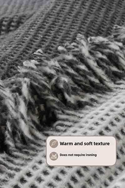 Elart Κουβέρτα Carlos Διπλή Βάφλα (200x220 εκ.) Ανθρακί