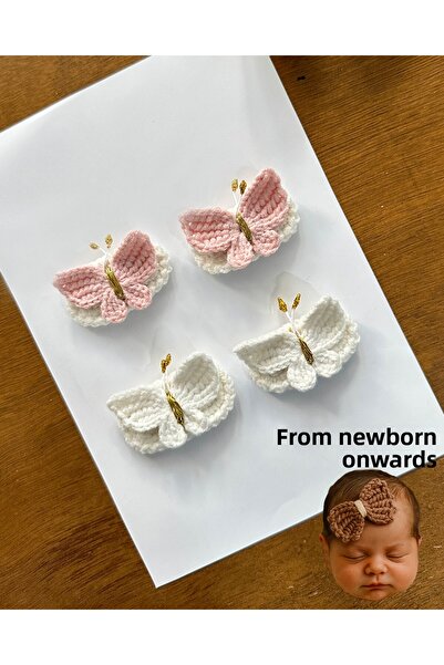 livadesign7 Newborn Baby Buckle Handmade Mixed Set of 4 Hairless Baby Buckle Set