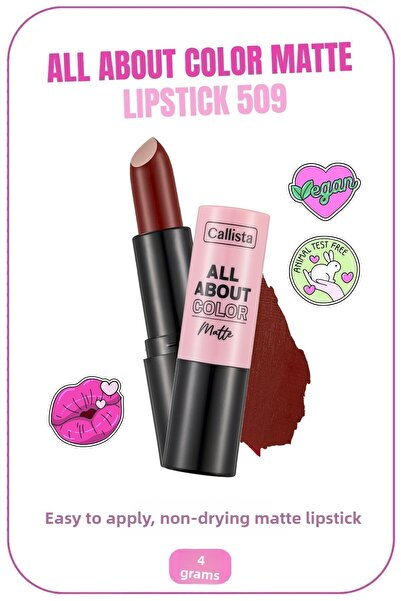 Callista Burgundy Matte Lipstick Moisturizer - 509 Ruby Reing