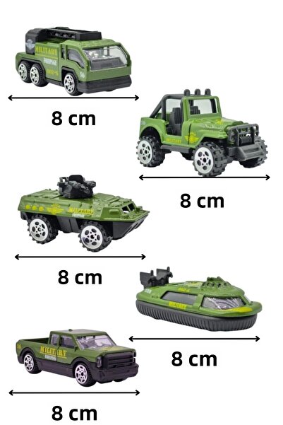 viyolmarketim مجموعة من 5 مركبات عسكرية معدنية - مركبات ألعاب عسكرية متينة