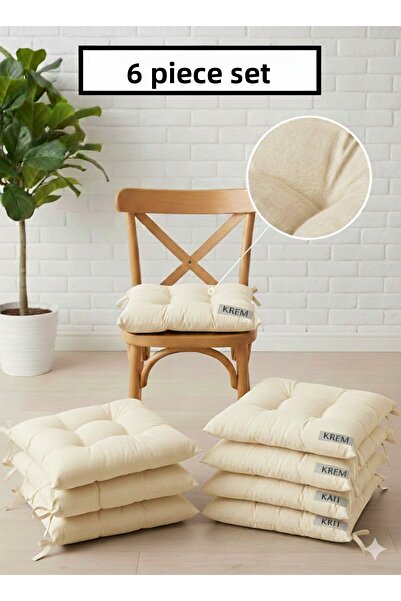 Mirayra Tekstil 6 Chair Cushions, Laced, 40X40 Size