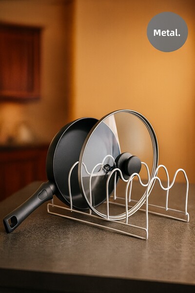 Nesto Home منظم غطاء وعاء ومقلاة معدنية