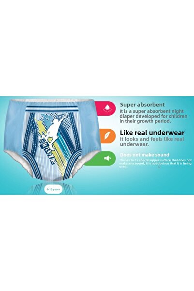 Huggies حفاضات درينيتس الليلية الماصة للرجال من 8-13 سنة، 9 قطع، 6 عبوات