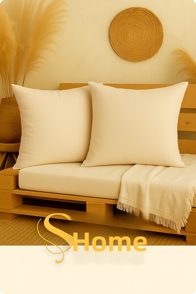 SADEN HOME غطاء وسادة مزدوج بلون واحد