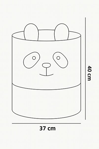 HomyJRs Panda Designed Baby Kids Room Mesh Organizer Storage Box Toy Dirty Basket 37X40