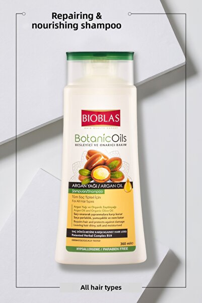 Bioblas Șampon Nutritiv Și Reparator Ulei De Argan Și Ulei Organic De Măsline, 360ml X3 Bucăți