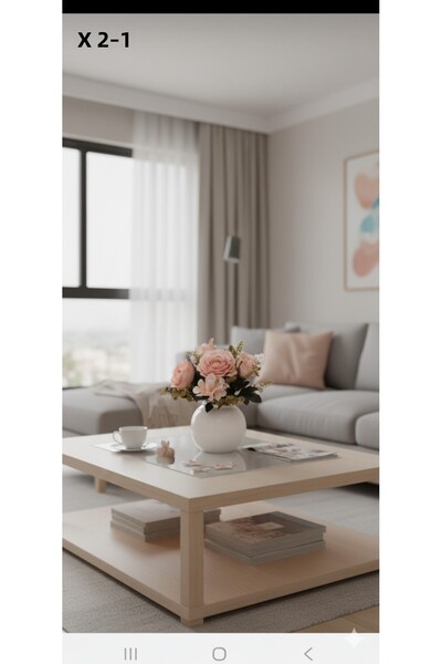 YASİMA باقة ديكور منزلية باللون الوردي الفاتح مع أوراق الكاكي