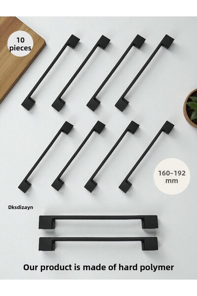 DKSDİZAYN 10 Pcs - 160-192 mm Castle Handle - 1St Grade Hard Plastic - Furniture Drawer Kitchen Cabinet Handle