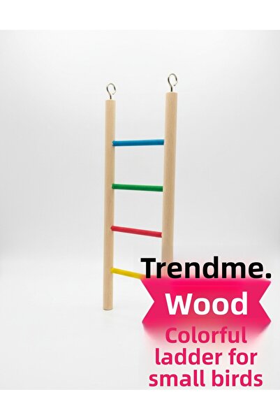 UniqBirdToys سلم تسلق الطيور الخشبي الملون من تريند مي