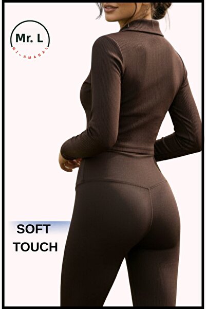 missmaral Γυναικείο κολάν σε σκούρο καφέ χρώμα Soft χνουδωτό ύφασμα διπλό πέτο Waist εφέ σύσφιξης Ολόσωμο αθλητικό καλσόν κανονικού μήκους 1010