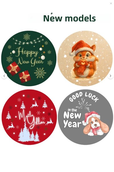 KanvasSepeti Christmas for New Year's Day Adhesive Sticker Gift Bag Label Small Size-4 cm 20 Pieces