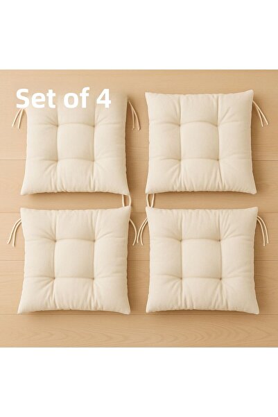 ELF CONSEPT Pernă pentru scaun din 4 piese – cu șireturi, umplută cu burete c...