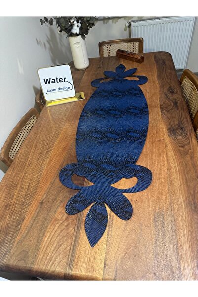 EHA LAZER Asymmetrical .Navy Blue Laser .Cut Special Texture Runner