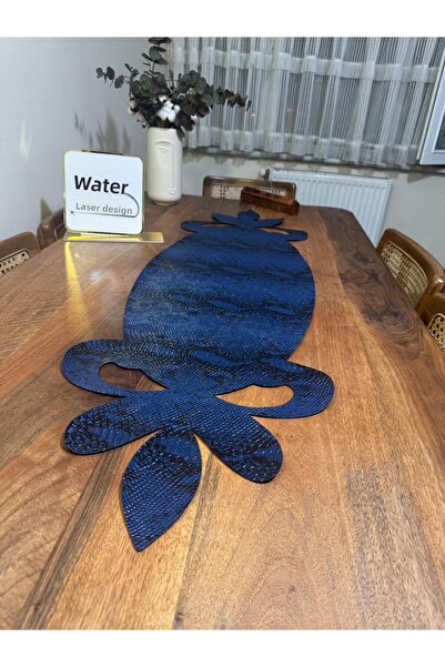 EHA LAZER Asymmetrical .Navy Blue Laser .Cut Special Texture Runner