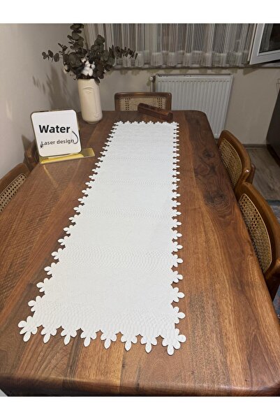 EHA LAZER White Rectangular Custom Faux Leather Runner