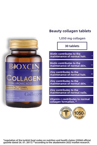 Bioxcin Beauty Collagen 30 Tablets - Tip1 Tip 3 Hydrolyzed Collagen 5 Pieces
