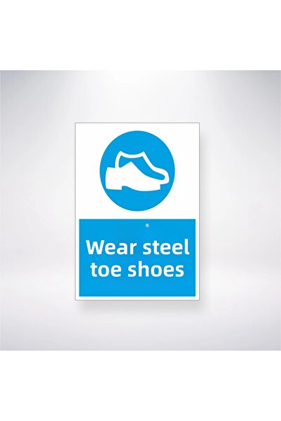 Reysa Tasarım Wear Steel Toe Shoes 21X28 Back Adhesive Sticker Work Safety Label