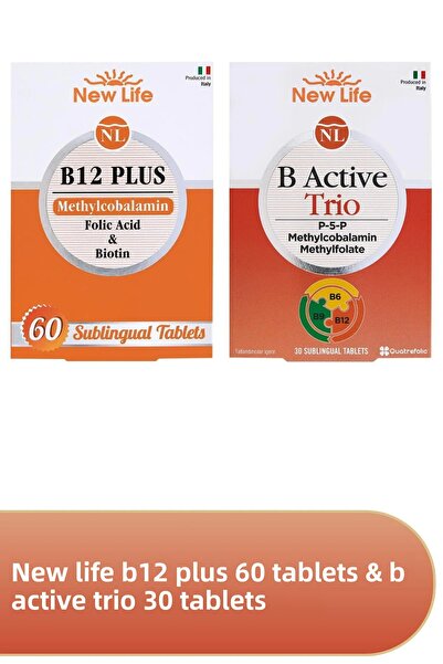 New Life بي 12 بلس 60 قرص وبي أكتيف تريو 30 قرص تحت اللسان