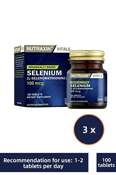 Nutraxin Selenium 100 Mcg 100 Tablets 3 Pieces