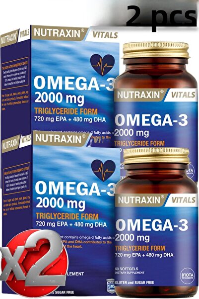Nutraxin أوميغا 3 2000 ملغ 60 قرص 2 قطعة