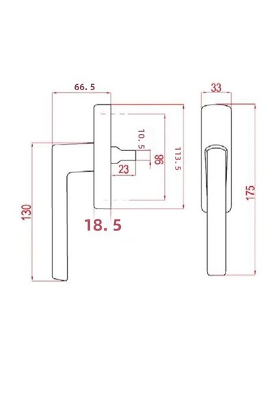 SIEGENIA AUBI (Si Aubi) Axial Window Handle Silver Gray