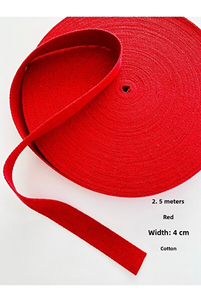 seyranat Червена лента за чанта с ширина 2,5 метра и дебелина 4 см, памучна, ...