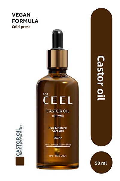 The Ceel زيت الخروع الهندي النقي المعصور على البارد مضاد للتساقط وذو تأثير مغذي 50 مل
