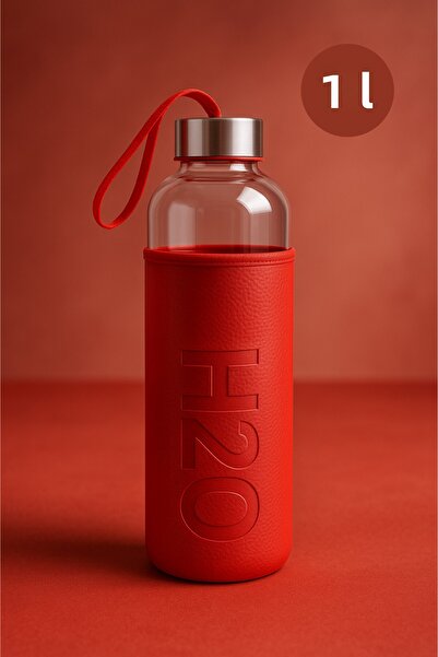 Fhilli H2O Leather Covered Glass Flask 1000 ml