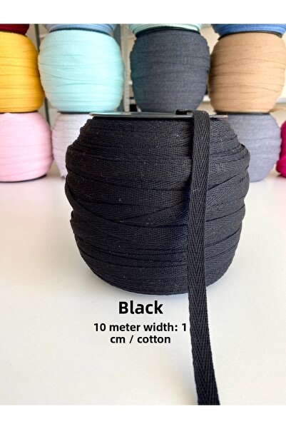 seyranat 10 метра ширина 1 см черен цвят 100% памук тесен плат - рибена кост ...