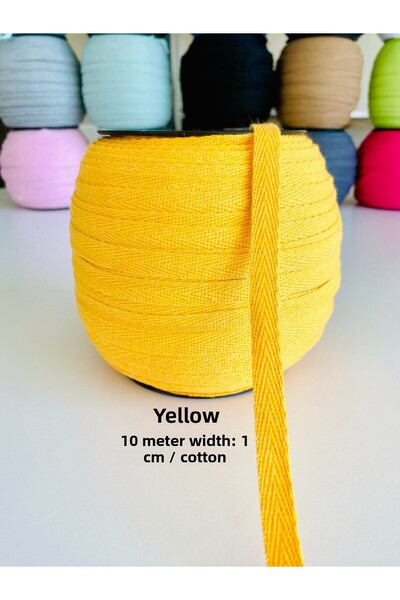seyranat 10 metri lățime 1 cm culoare galbenă bumbac 100% bucăți țesătură îng...