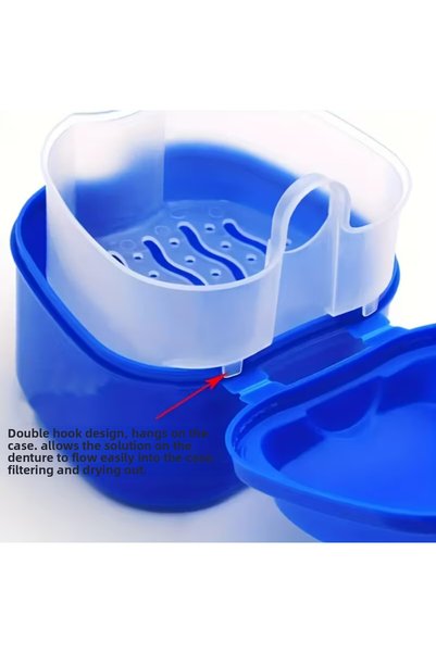 BABUN Boxed False Teeth Cleaning Set Brush False Denture Toothbrush Storage Box Kit Random Color