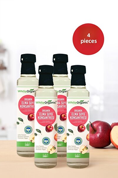 White Organic عصير تفاح عضوي مركز 330 جرام 4 قطع