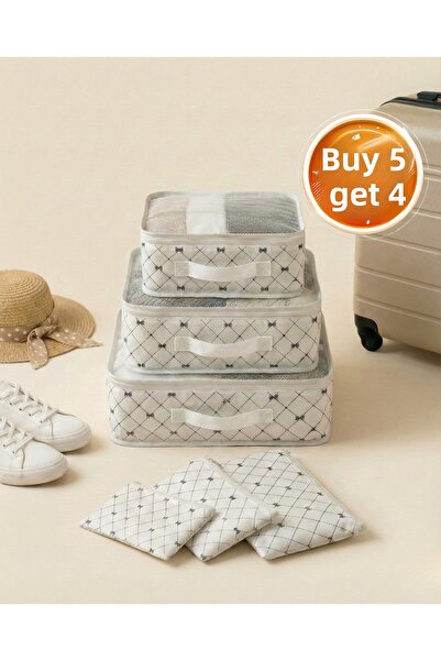 Textia Home Σετ οργάνωσης βαλιτσών 6 τεμαχίων Ταξιδιωτική τσάντα-Φιόγκος