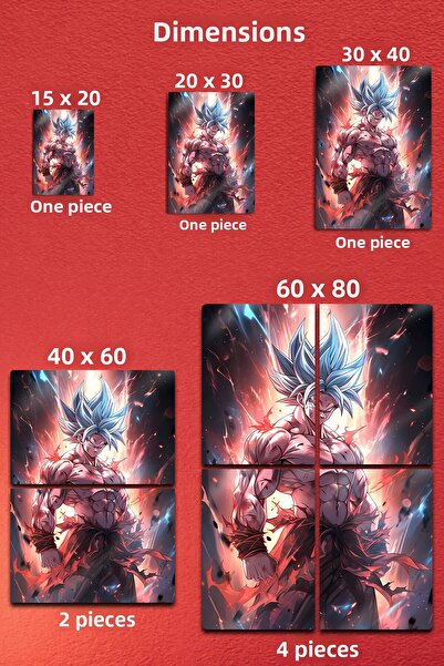 DekorHane Son Goku Metal Painting, Dragon Ball Z Wall Decor, Anime Art, Modern Home Office Gift