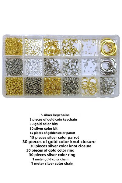 By MO Accessories Cutie cu 18 bucăți de accesorii pentru lanțuri, inele pentr...