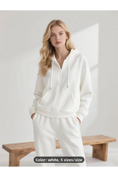 FAVORİST طقم كارديجان وبنطلون رياضي ناعم بسحاب